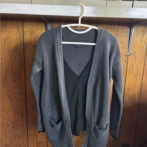 Lululemon Women's Charcoal Gray Open-Front Cardigan Sweater